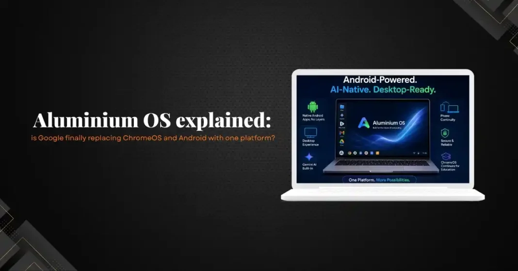 Google announced Aluminium OS at The Android Show on May 12 2026, an Android 17-based desktop OS replacing ChromeOS for consumer devices. Here is what it is and what it means for you.