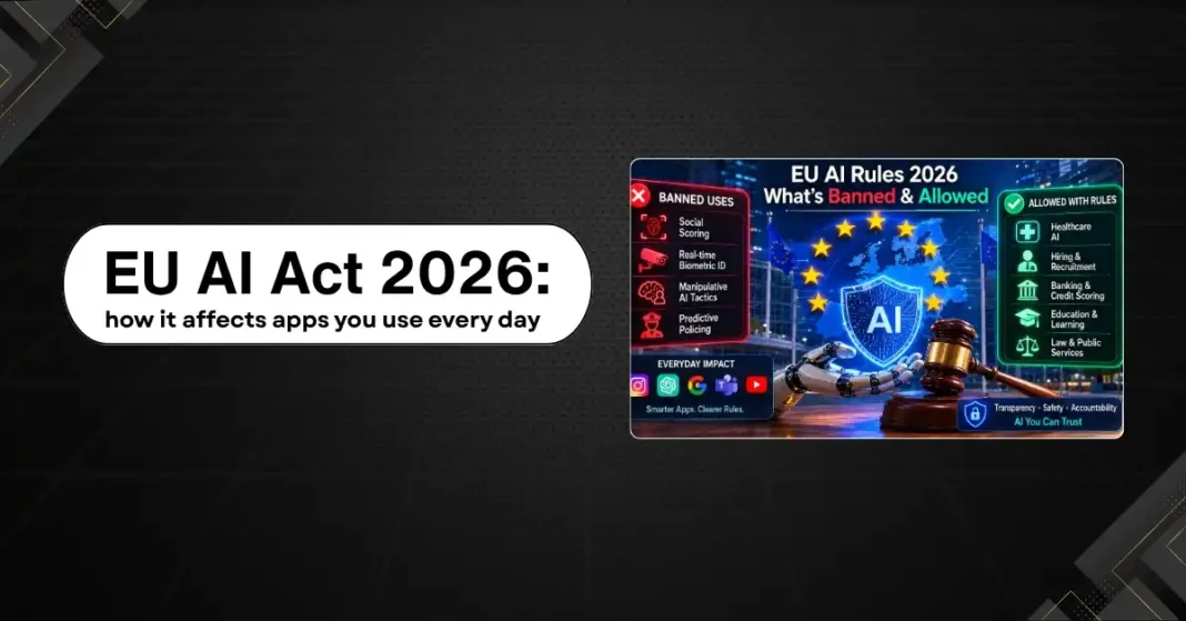 European Union AI regulation illustration with legal documents and AI technology icons