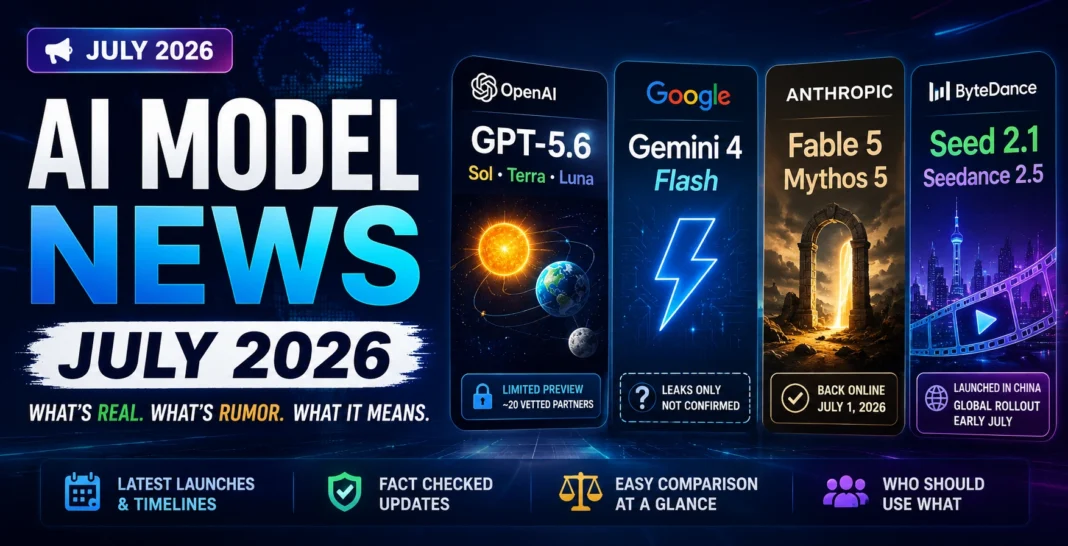 AI Model News July 2026: Gemini 4 Flash, GPT-5.6, Fable 5 & Seed 2.1 Explained